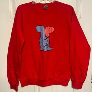 Red Dinosaur Couch Crewneck Sweatshirt - Unisex S